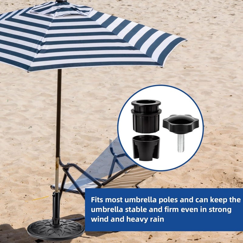 NEATABY 8 Pieces Set Outdoor Patio Umbrella Base Stand Hole Ring Plug Cover and Cap Replacement Parts, Umbrella Stand Base with M8 Thread Replacement Stabilizer Sleeve for Outdoor Patio Spaces, Black - Image 5