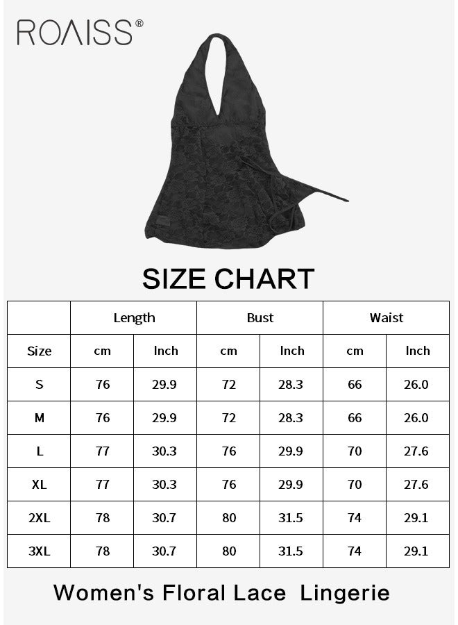 roaiss Women's Lace Nightdress Suit Fashion Sleeveless Strap Nightgown Neck Lace Nightdress V Neck Lingerie  - Image 2
