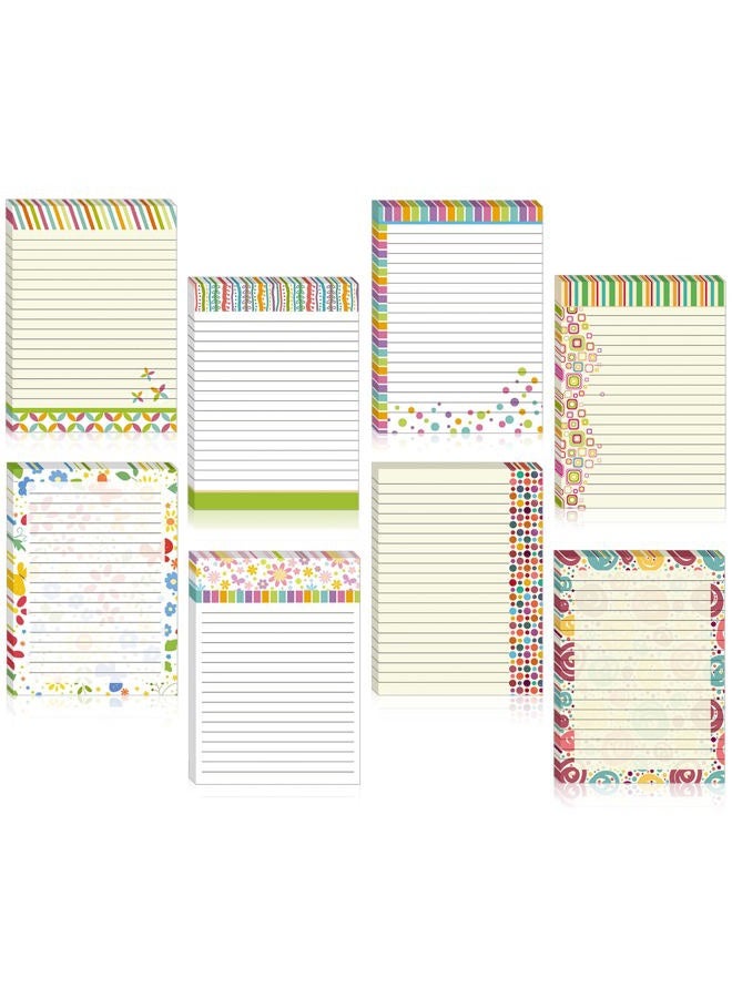 Junkin 8 Pack Fun Pattern Designs Pads Assorted Notepads Cute Paper Note Pads Small Scratch Memo Pad Funny Gifts Office Supplies for Women Work Desk Decor Shopping List Teachers Home Office, 8 Styles - Image 1