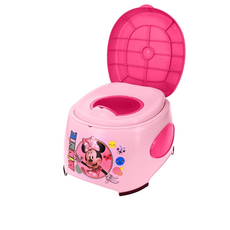 ginsey Disneys Minnie Mouse Made You Smile 3in1 Potty Training System for Toilet Training Kids MultiStage Potty Training Floor Potty Detachable Potty Ring Step StoolToilet Seat for KidsToddlers 
