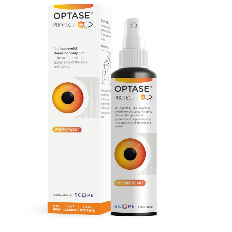 Optase Protect Eyelid Cleansing Spray 100ml Gentle Hypochlorous Acid Spray for Daily Eyelid and Lash Hygiene Soothing PreservativeFree Formula for Use On Skin Around Dry and Sensitive Eyes
