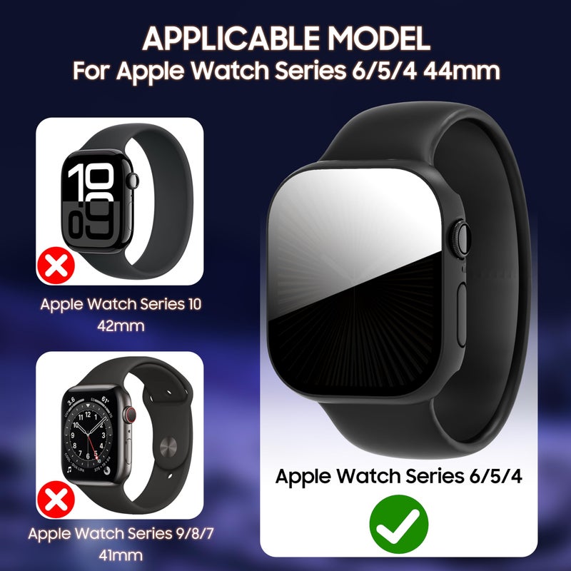 AIDOWU 3-Pack Privacy Case for Apple Watch Series 6/SE/Series 5/4/SE 3 44mm, [Anti-Peeping] Ultra-Thin Tempered Glass Screen Protector Case Cover for iWatch 44mm - Image 5