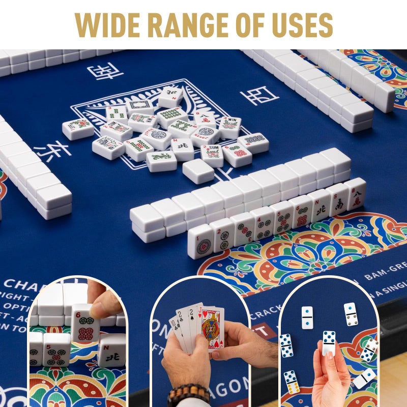 SiDreea Mahjong Mat, 32.4Ã—32.4 Inch Noise Reduction Anti-Slip Mahjong Mat for Table, Mahjong Table Mat for Poker, Card, Board Games Table Mat, Tile Games, Dominoes - Image 4