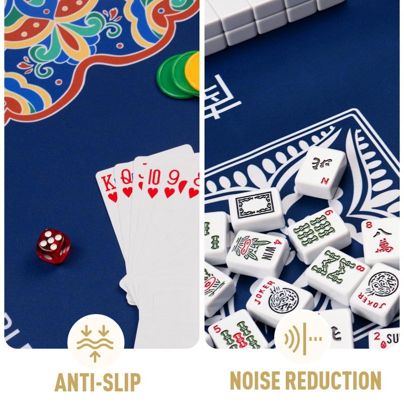 SiDreea Mahjong Mat, 32.4Ã—32.4 Inch Noise Reduction Anti-Slip Mahjong Mat for Table, Mahjong Table Mat for Poker, Card, Board Games Table Mat, Tile Games, Dominoes - Image 3