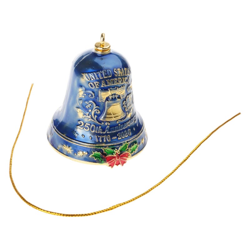 Blue Patriotic Hanging Bells 250th Anniversary Commemorative Ornament For Collectors Veterans Outdoor Decor - Image 2