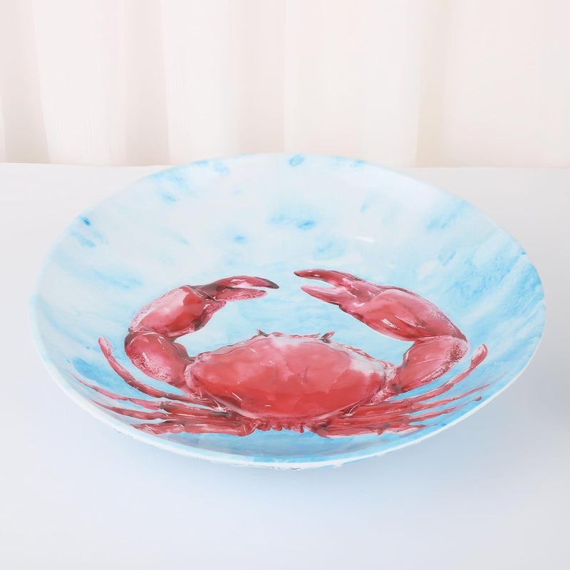 UPware 145 Inch Melamine Large Serving Bowl Mixing Bowl BPAFree Food Bowl for Charcuterie Food Fruit and Salad Indigo Crab - Image 2