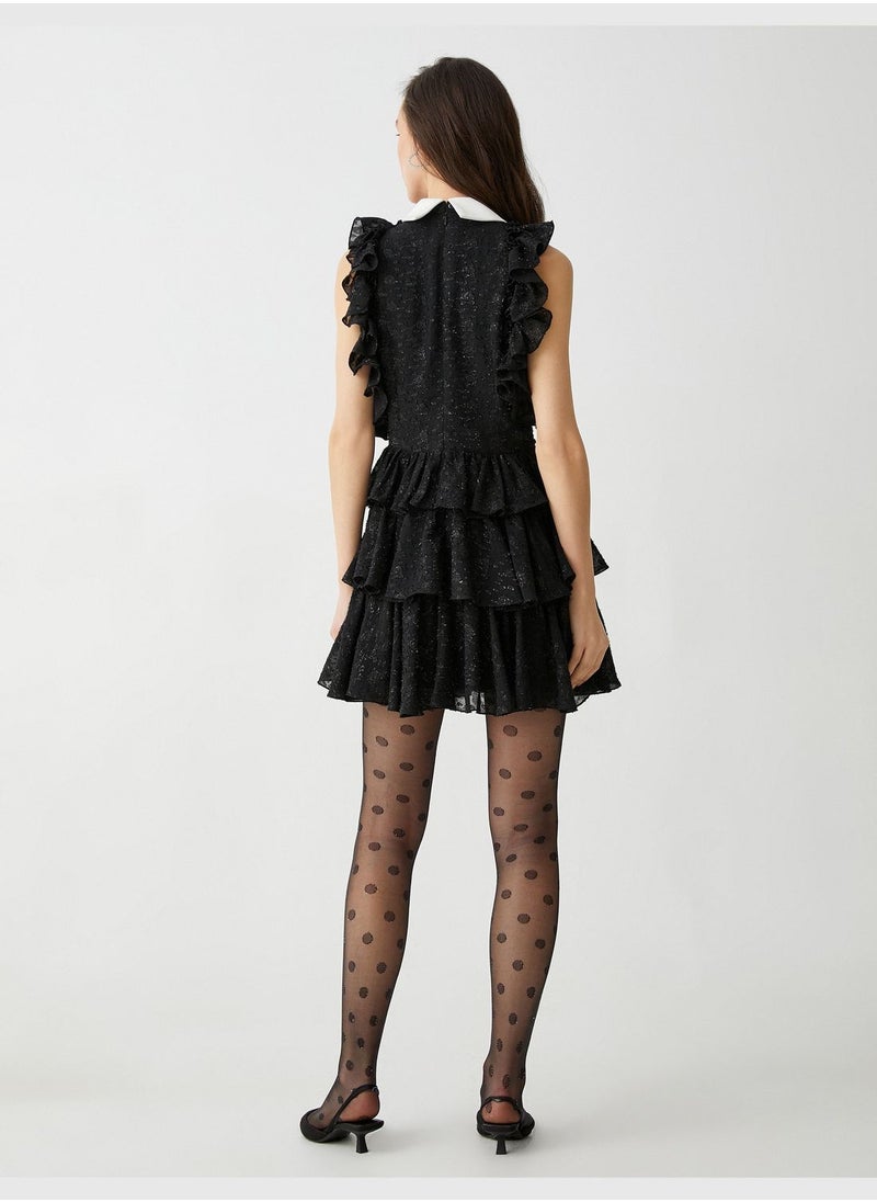 KOTON Frilled Sleeveless Mini Party Dress  - Image 5