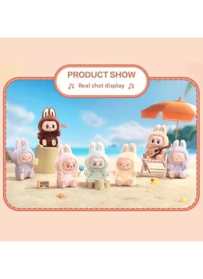 Generic - Labubu Blind Box Series Pendant Labubu Toy Sitting Cloth Plush Hand Party Vinyl Tide Play-Color:Chestnut Cocoa-Height:17cm - Image 1