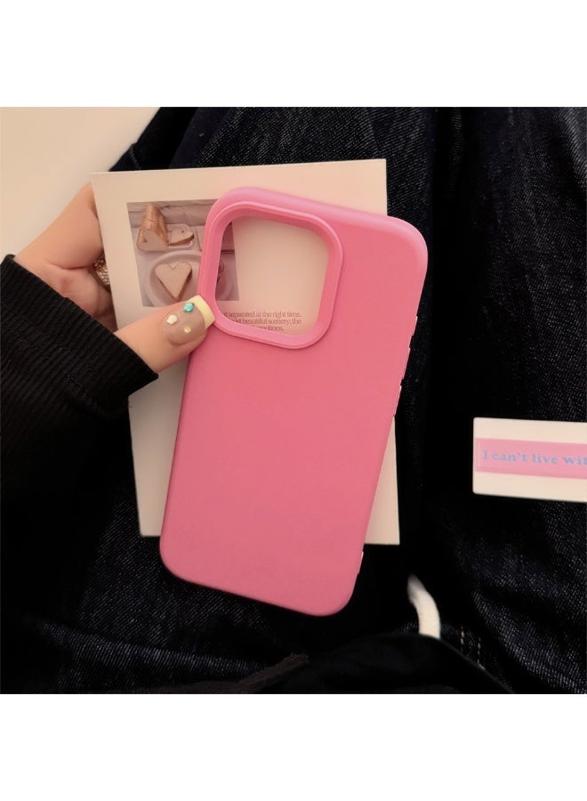 NIBEMINENT Solid Colors And A Minimalist Design Protective TPU Case Cover For iPhone 15 Pro, Rose Pink