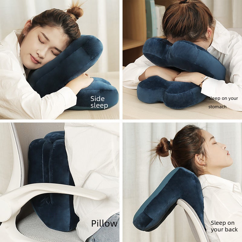 Customizable Nap Pillow Dual-Sided Plush Silk - Versatile Design for Office Naps Student Siestas - Image 3