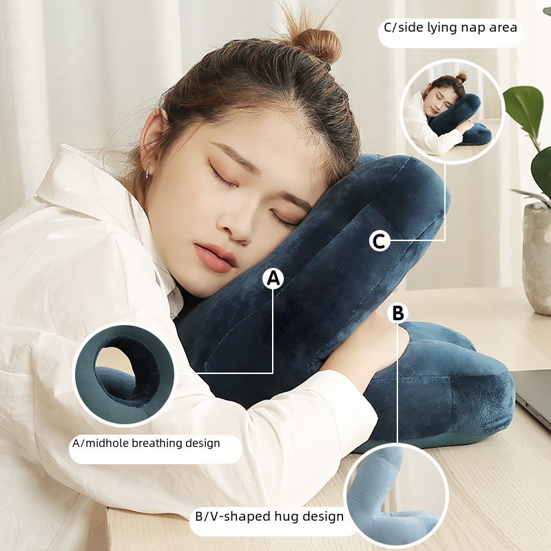 Customizable Nap Pillow Dual-Sided Plush Silk - Versatile Design for Office Naps Student Siestas - Image 2
