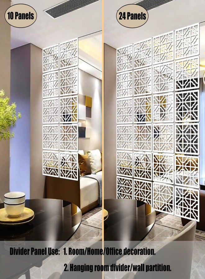 LRZCGB Hanging Room Divider Panel - 10Pieces White Wood-Plastic Hanging Screen Panel DIY Wall Dividers Privacy Room Hotel Partition Home Decor - Image 3