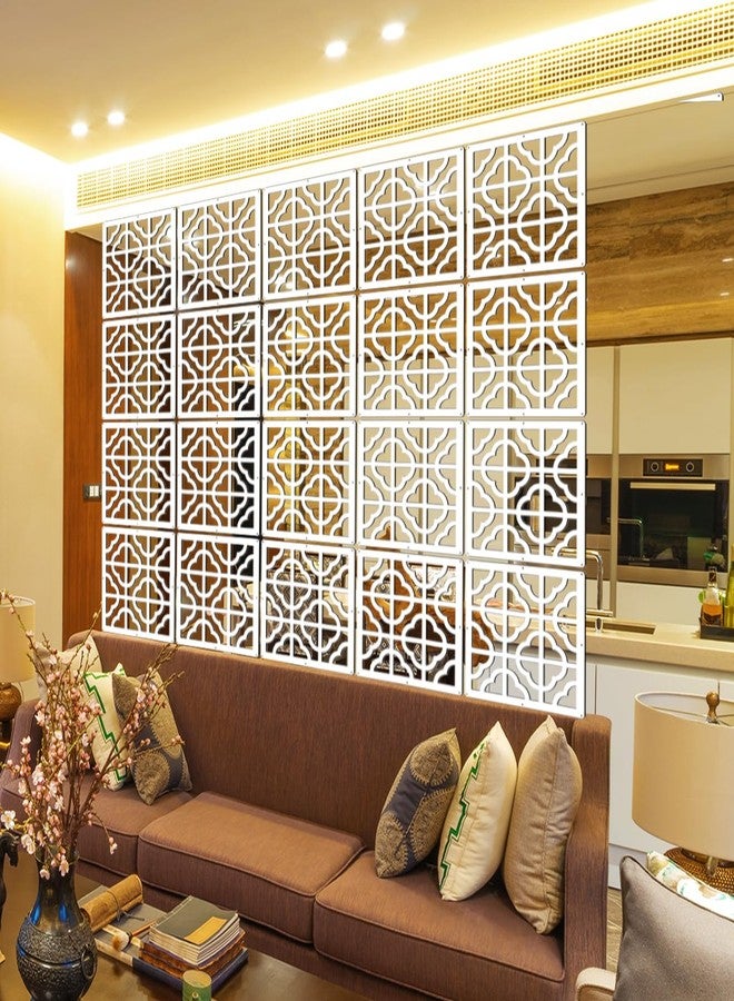 LRZCGB Hanging Room Divider Panel - 10Pieces White Wood-Plastic Hanging Screen Panel DIY Wall Dividers Privacy Room Hotel Partition Home Decor - Image 1