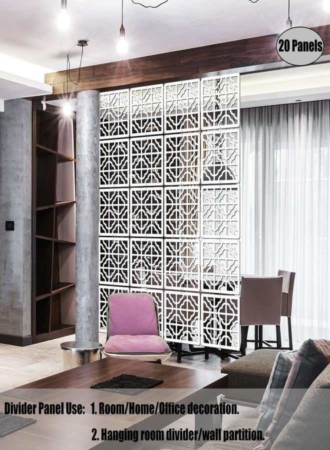 LRZCGB Hanging Room Divider Panel - 10Pieces White Wood-Plastic Hanging Screen Panel DIY Wall Dividers Privacy Room Hotel Partition Home Decor - Image 4