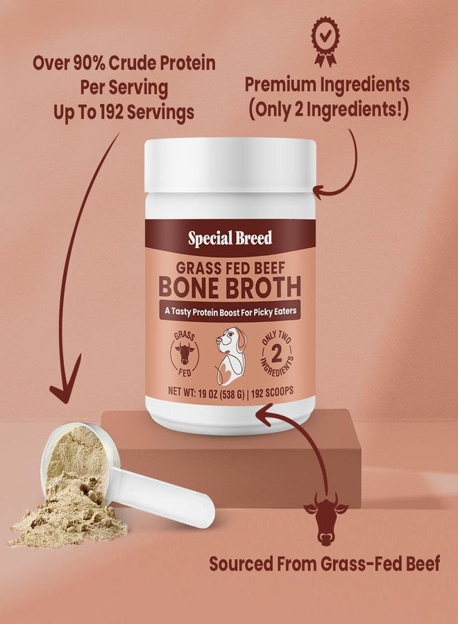 Special Breed 19oz Bone Broth Powder for Dogs and Cats - 192 Scoops - Dog and Cat Food Topper, Grass Fed Beef Broth Supplement - Image 2