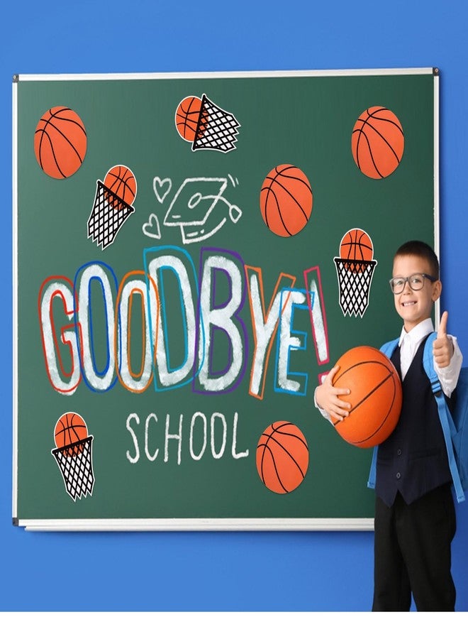 FOBSME 80 Pcs Basketball and Basketball Net Cutouts Paper Basketballs Die-Cuts Basketballs Theme Bulletin Board Cutouts with Glue Points for Sport Theme Birthday Party Classroom Wall Decorations - Image 4