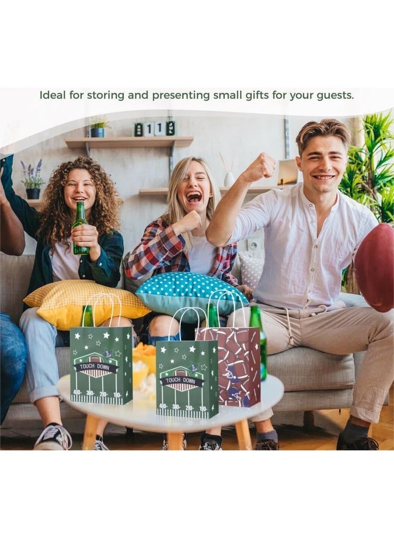 SOLARAE Touch Down!!! Bulk of Football Party Bag | Quality Paper Treat Bag with Handle | Awesome Goodie Gift Bags for College Orientation, Foot Ball Party, Summer Camp Supplies - Image 3