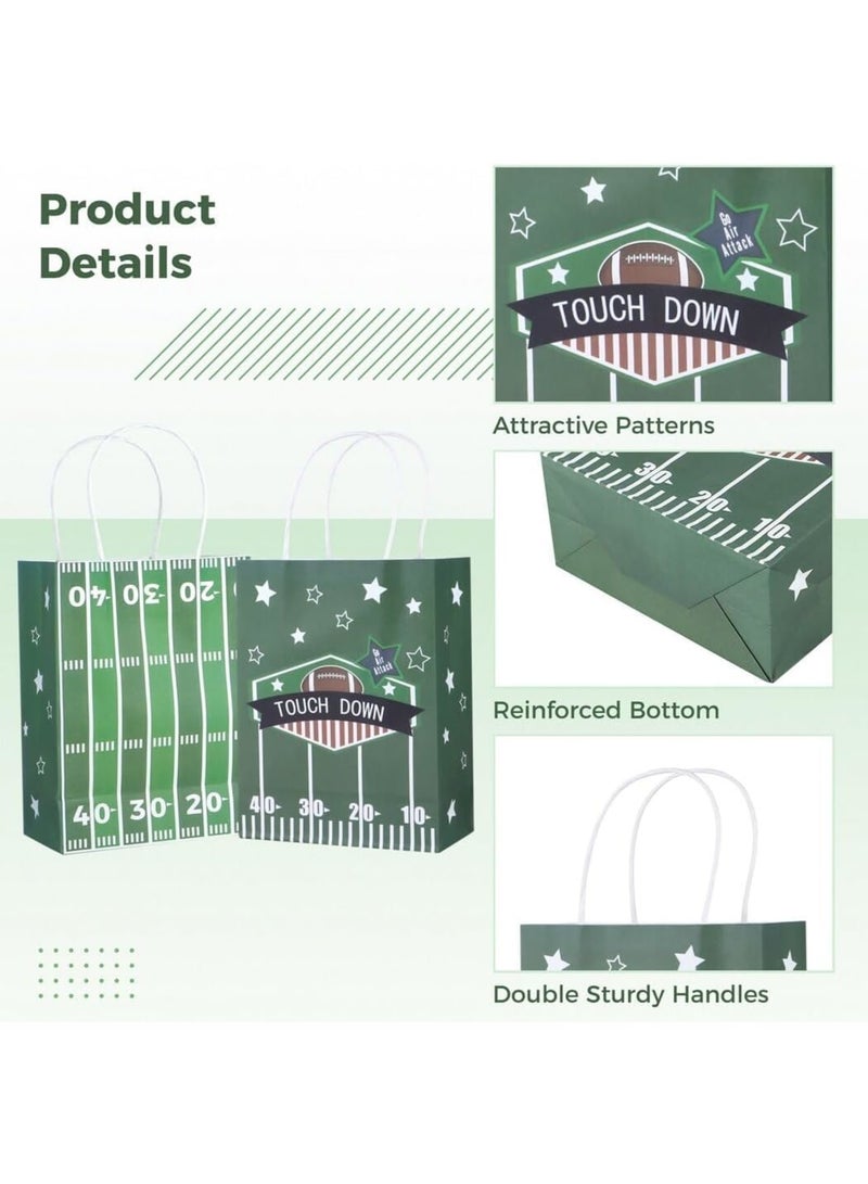SOLARAE Touch Down!!! Bulk of Football Party Bag | Quality Paper Treat Bag with Handle | Awesome Goodie Gift Bags for College Orientation, Foot Ball Party, Summer Camp Supplies - Image 4
