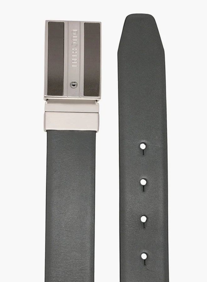 DUCHINI Solid Belt with Auto Lock Buckle Closure
