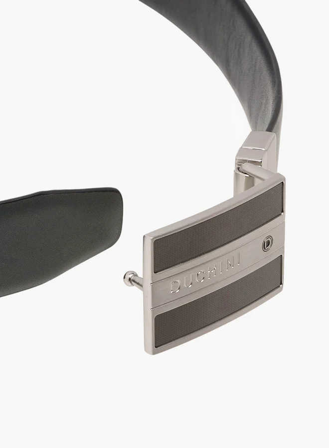 DUCHINI Solid Belt with Auto Lock Buckle Closure