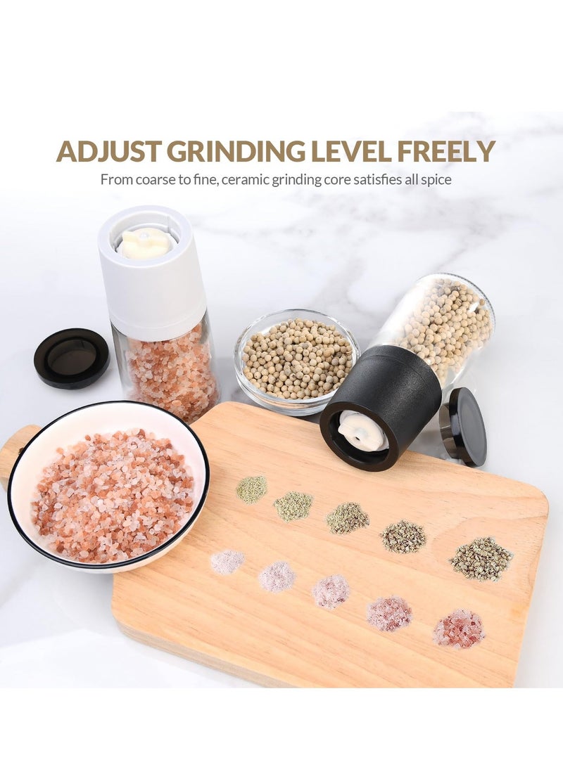XiuWoo Salt and Pepper Grinder Set of Two, Shakers with Adjustable Ceramic Core& Glass Body, Mill for Spice Barbecue - Image 3