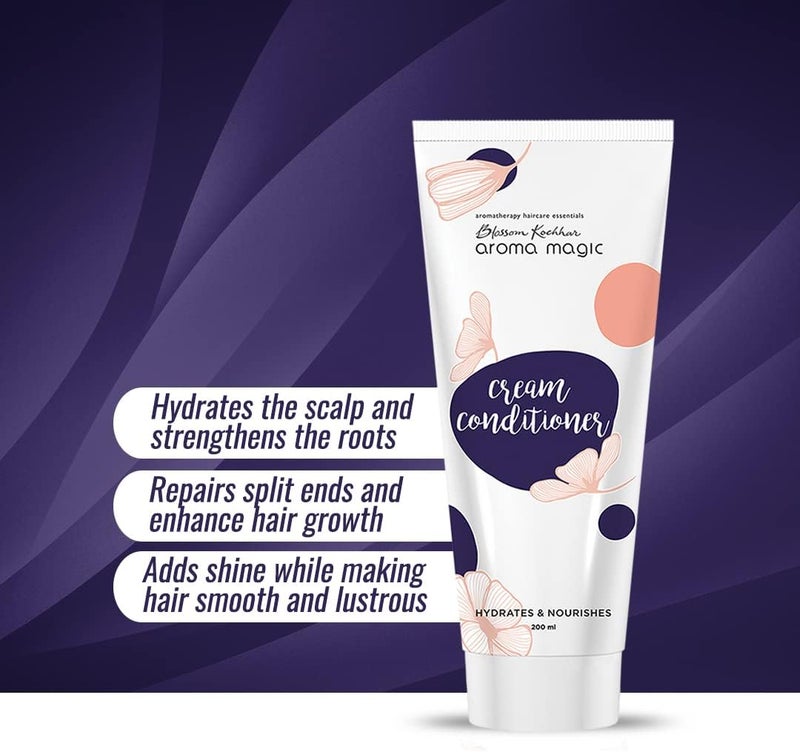 Aroma Magic Cream Conditioner  for Split Ends Dry Scalp & Dull Hair Boost Hair Growth & Add Shine Rosemary & Argan oils Green tea Carrot seed & Aloe Vera 200ml - Image 2