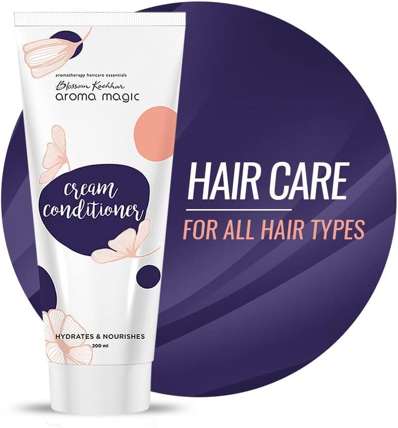 Aroma Magic Cream Conditioner  for Split Ends Dry Scalp & Dull Hair Boost Hair Growth & Add Shine Rosemary & Argan oils Green tea Carrot seed & Aloe Vera 200ml - Image 1