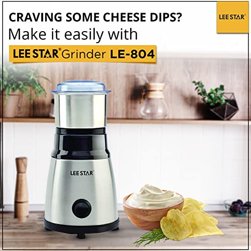 Lee Star 400-Watt Mixer Grinder for Wet & Dry Grinding with Stainless Steel Grinder Jar with Lid High Speed Kitchen Mill for Spice Herb Cereal Beans Vegetables Fruits Nuts Spices, LE-804 (Black) - Image 4