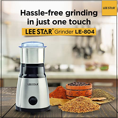 Lee Star 400-Watt Mixer Grinder for Wet & Dry Grinding with Stainless Steel Grinder Jar with Lid High Speed Kitchen Mill for Spice Herb Cereal Beans Vegetables Fruits Nuts Spices, LE-804 (Black) - Image 5