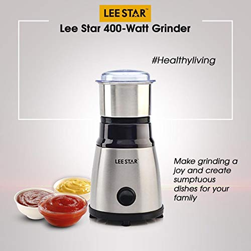 Lee Star 400-Watt Mixer Grinder for Wet & Dry Grinding with Stainless Steel Grinder Jar with Lid High Speed Kitchen Mill for Spice Herb Cereal Beans Vegetables Fruits Nuts Spices, LE-804 (Black) - Image 3