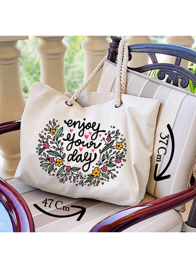 We Print, Your Gift Women's Beach Bag, Multi purpose tote bag, Summer gift, Sea bag, 47 cm *37 cm, One sided printing - Image 3