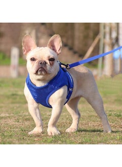 Kuber Industries Reflective Dog Harness With Adjustable Leash|Breathable Polyester Mesh Fabric |Small Size|Ht-844|Comfortable No-Pull Grip|Quick Release Buckles|Easy On - Easy Off Harness|Blue  - Image 1