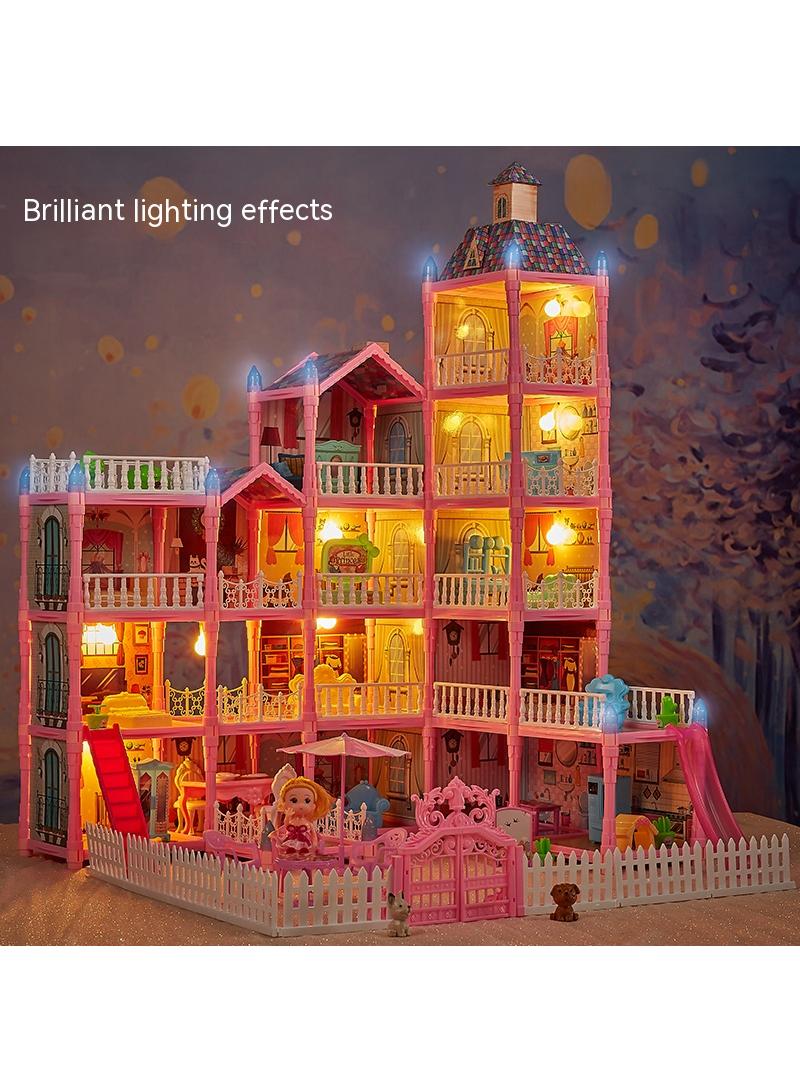 بيوينتي ديي دمية البيت مع أضواء الليل حلم الأميرة ، فتاة التظاهر لعبة حلم البيت فيلا - 5 طوابق 16 غرفة دمية البيت ، ملعب للأطفال هدية أفضل هدية عيد ميلاد فتاة يوم الطفل - Image 4