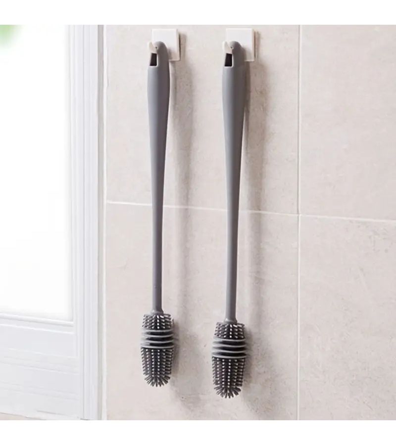 1pc Multi Purpose Silicone Cleaning Brush With Long Handle Versatile For Kitchen Bathroom Car Cup And Bottle Scrubbing No Electricity Needed - Image 5