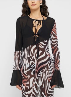 Zebra Print Maxi Dress With Sheer Cutout - pzsku/Z177C2E52FBD3C77CE09CZ/45/_/1737696662/471ffd30-50be-4a9d-b21a-e5cf785ecc08