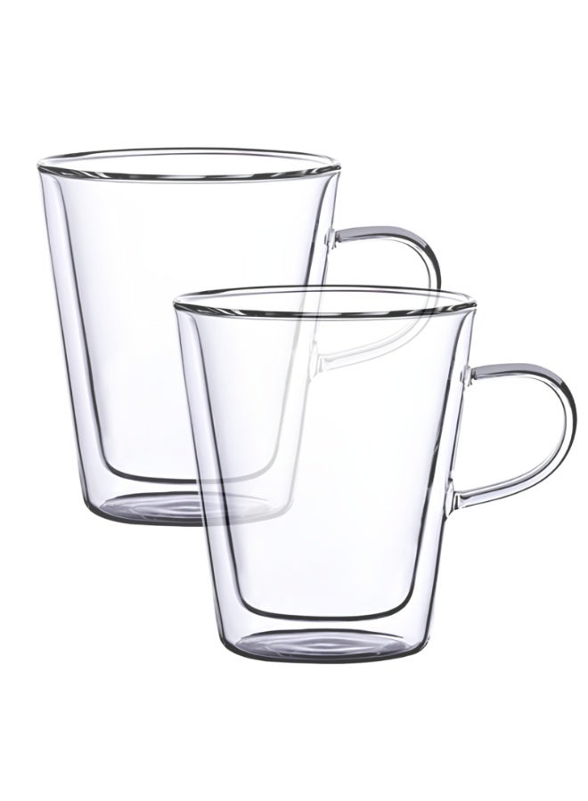 BLACKSTONE Double Wall Glass Espresso 100 ml Cups Set of 2 Borosilicate Insulated Clear Arabic Coffee Cups with Handle for Hot Drinks, DH407 - Image 3