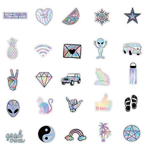 iDream Self-Adhesive Holographic Laser Theme Stickers (Set of 50) - Decorative, Vibrant, Durable, 3-8 cm, Perfect for Crafting, Scrapbooking, Party Decorations, DIY Projects and Personalizing Items - Image 4