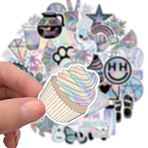 iDream Self-Adhesive Holographic Laser Theme Stickers (Set of 50) - Decorative, Vibrant, Durable, 3-8 cm, Perfect for Crafting, Scrapbooking, Party Decorations, DIY Projects and Personalizing Items - Image 5