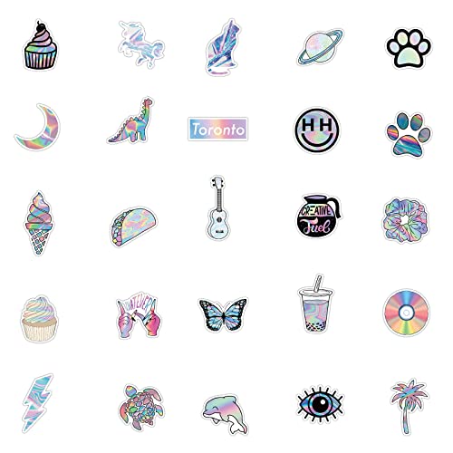 iDream Self-Adhesive Holographic Laser Theme Stickers (Set of 50) - Decorative, Vibrant, Durable, 3-8 cm, Perfect for Crafting, Scrapbooking, Party Decorations, DIY Projects and Personalizing Items - Image 3