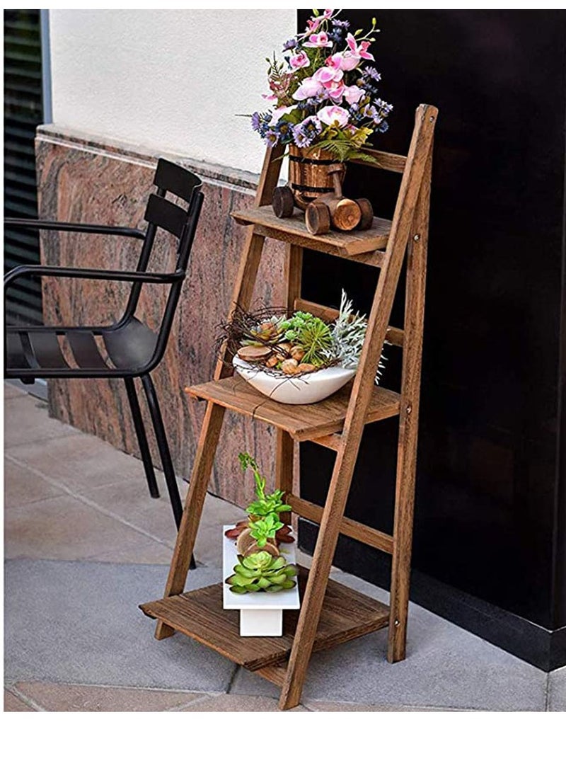 FFD Flower Stand Foldable Plant Shelf,Plant Stand,Indoor Flower Pot Holder,Flower Stand Ladder,Outdoor Folding A Frame Display Shelf Plant Stand Rack - Image 1