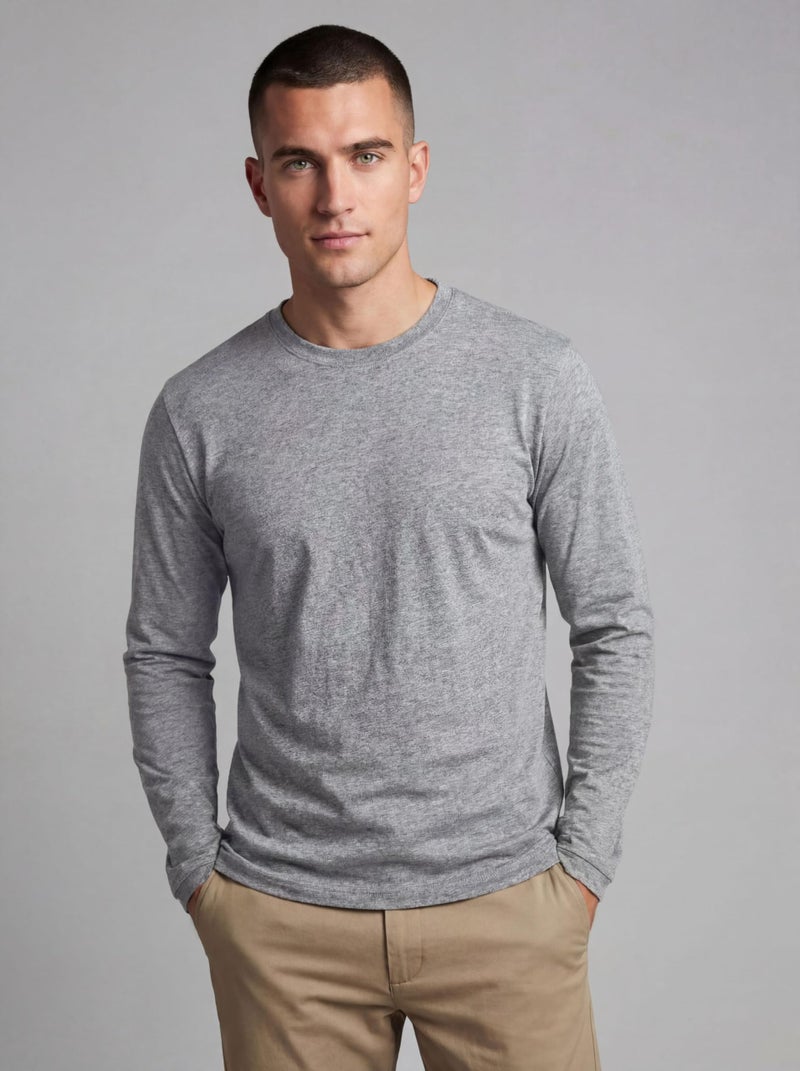 Andrew Scott Long Sleeve T-Shirt Pack | Ultra Soft 100% Cotton Color Crew Neck Tees | Multi Packs & Colors - Image 2