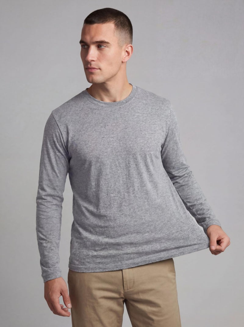 Andrew Scott Long Sleeve T-Shirt Pack | Ultra Soft 100% Cotton Color Crew Neck Tees | Multi Packs & Colors - Image 3
