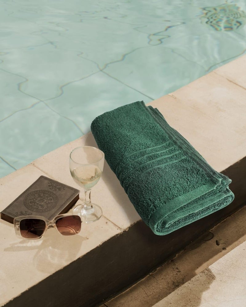 MERARO Cotton Towels | Large Size Bath Towel for Home Salon Spa Gym Beach- Soft & Absorbent | 500 GSM | 1 Piece Towel for Men/Women | Urban Comfort | 76cm x 153cm (Green) - Image 5
