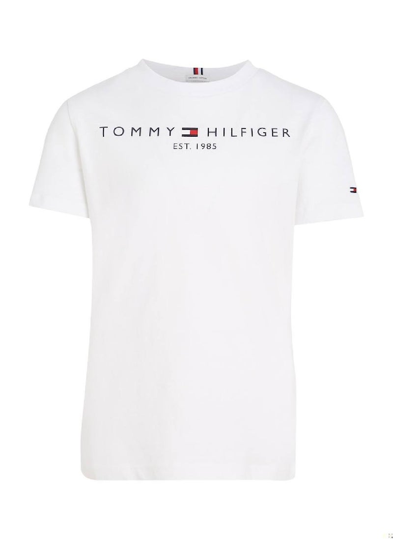 TOMMY HILFIGER - Kids' Crew Neck T-shirt - Cotton, White - Image 1