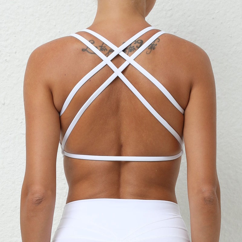 Breathable Quick-Dry Yoga Sports Bra White - Image 2
