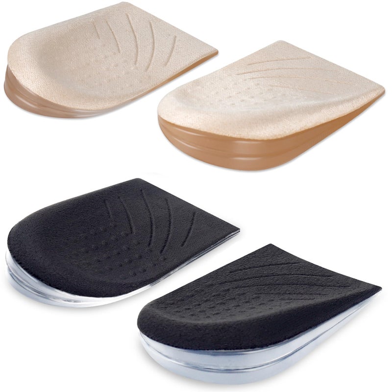 Wonderwin 2 Pairs 3 Layers Medial & Lateral Heel Wedge Silicone Insoles - Corrective Adhesive Shoe Inserts for Foot Alignment, Knock Knee Pain, Bow Legs, Osteoarthritis for Men and Women(Large) - Image 1