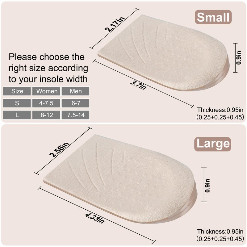 Wonderwin 2 Pairs 3 Layers Medial & Lateral Heel Wedge Silicone Insoles - Corrective Adhesive Shoe Inserts for Foot Alignment, Knock Knee Pain, Bow Legs, Osteoarthritis for Men and Women(Large) - Image 5