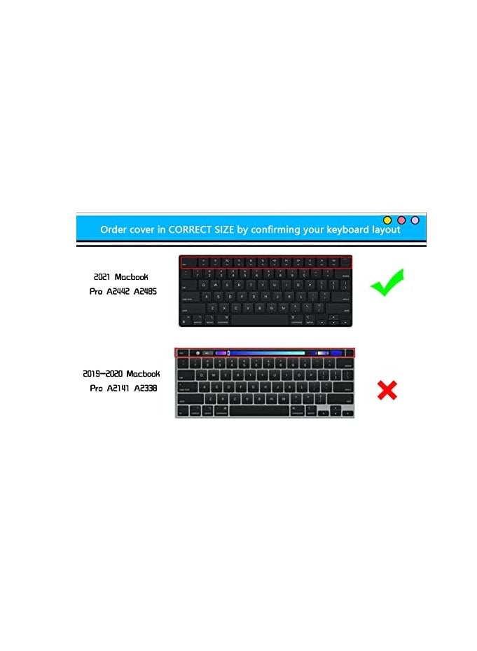 US Arabic Keyboard Cover Skin for 2024-2022 MacBook Air 13.6 15 inch M3 M2 A3113 A3114 A2681 A2941 2023-2021 MacBook Pro 14 16.2 inch M3 M2 M1 Pro/Max A2918 A2992 A2779 A2780 A2991 Color Black  - Image 4