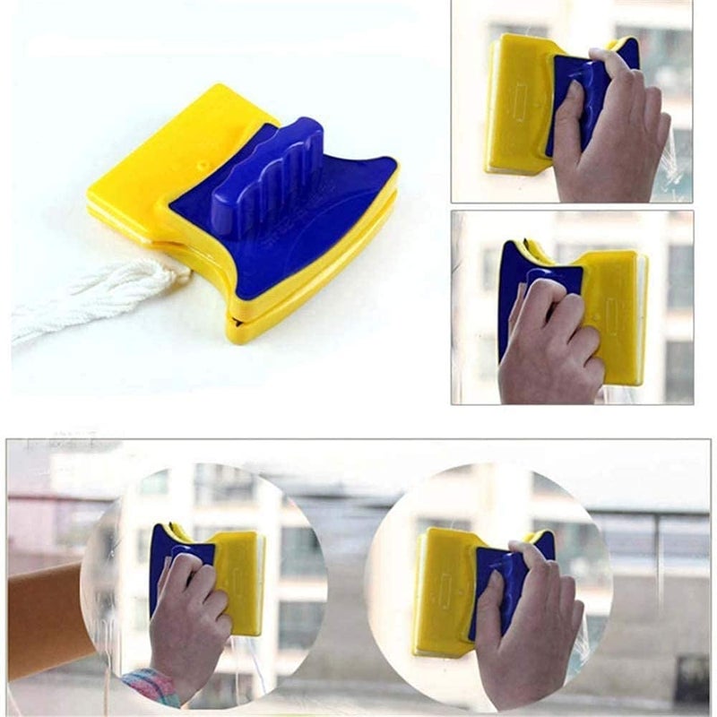 MALL Sky MALL Magnetic Window Cleaner DoubleSide Glazed Two Sided Glass Cleaner Wiper with 2 Extra Cleaning Cotton Cleaner Squeegee Washing Equipment Household Cleaner - Image 4