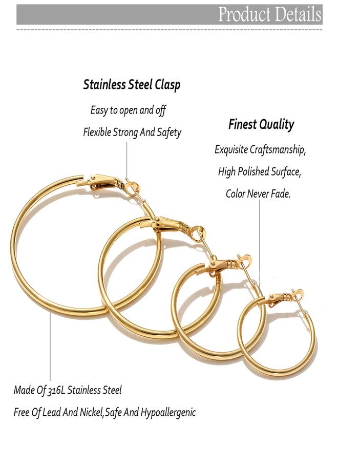 Cuicanstar 8 Pairs Stud Earrings Hoop Earrings Set for Women Girls, Gold Plated Silver Black Stainless Steel Hoops Women's Earrings Loop Earrings 3-6mm Studs Earrings Cubic Zirconia CZ Earrings - Image 3